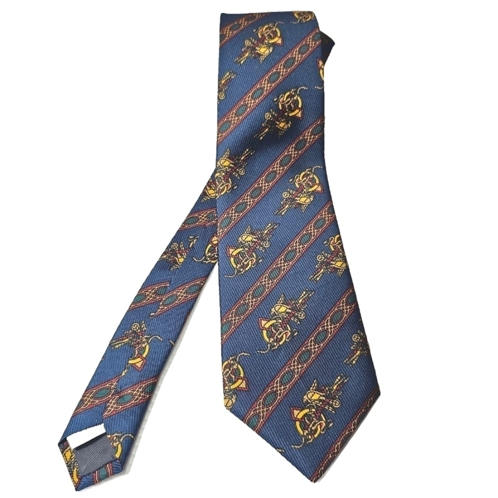 BSL Celtic Tie Collection Blue 100% Polyester Ireland Hand Finished Men's Tie